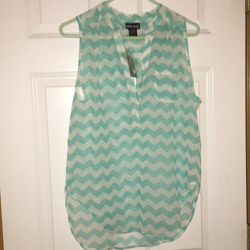 Mint Chevron Tank top